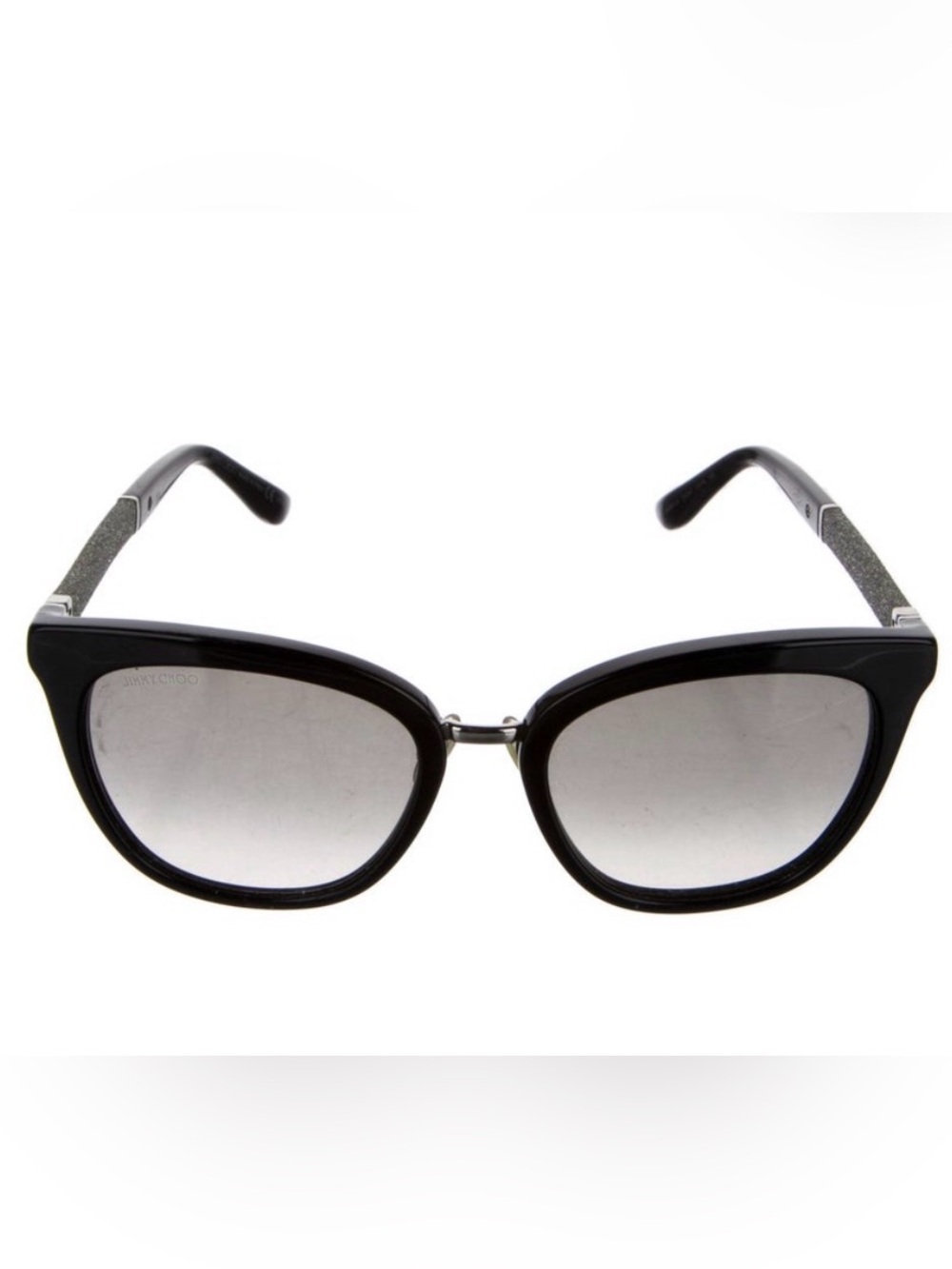 Jimmy Choo Black Oval Women's Sunglasses with Gradient Lenses